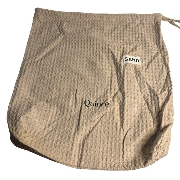 NWOT Quince Sand Waffle Knit Storage Bag | Empty Dust Bag Drawstring - Picture 1 of 1